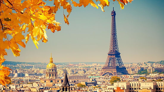 torre eiffel, paris, frança, europa, torre, paisagem urbana, outono, HD papel de parede HD wallpaper