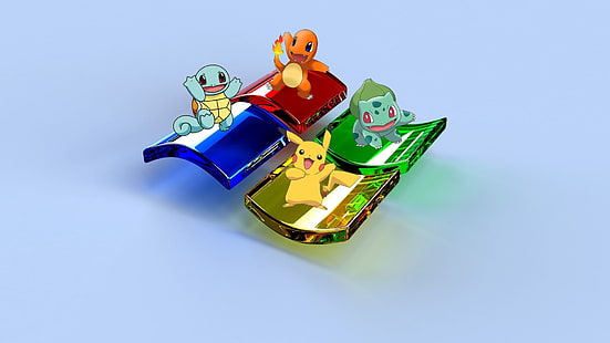 Vier Pokémon-Kunstwerke, Pokémon, HD-Hintergrundbild HD wallpaper