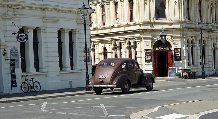 auto, classic, old car, oldtimer, rarity, street scene, vintage car automobile, HD wallpaper