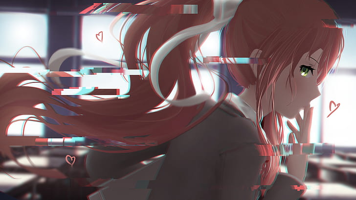 Doki Doki Literature Club, Anime Mädchen, Monika (Doki Doki Literature Club), HD-Hintergrundbild
