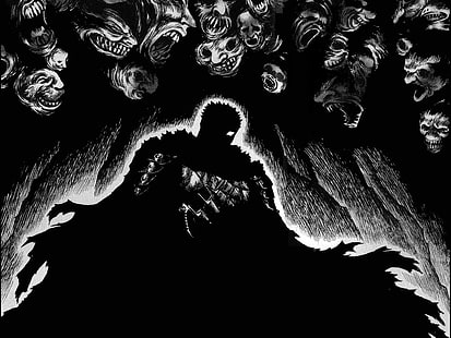 Monochrom, Kentaro Miura, Guts, Berserk, HD-Hintergrundbild HD wallpaper
