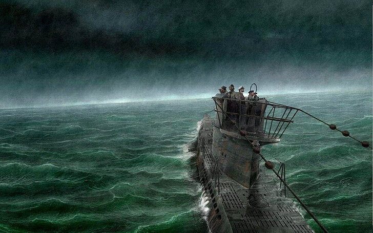 graue U-Boot-Tapete, Kriegsschiffe, U-Boot, HD-Hintergrundbild