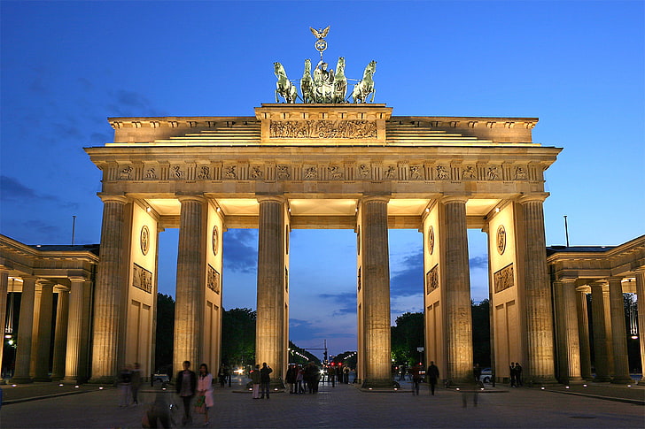 berlin, brandenburg, city, euope, gate, germany, monument, HD wallpaper