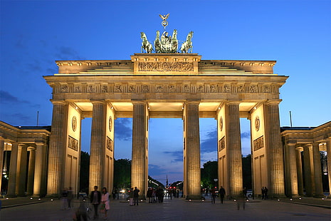 berlim, brandemburgo, cidade, euope, portão, alemanha, monumento, HD papel de parede HD wallpaper