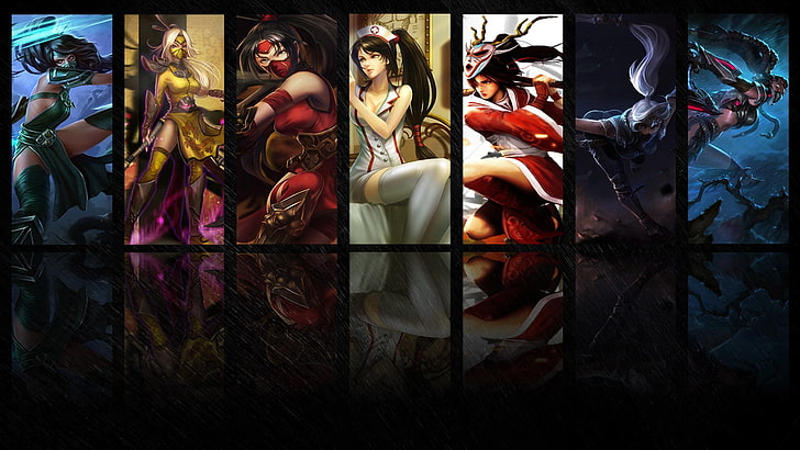lukisan abstrak hitam dan merah, Akali (League of Legends), Akali, League of Legends, Wallpaper HD