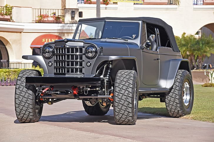 custom, 4x4, offroad, 1950, mike warn 1950 willys jeepster tim divers, JEEPSTER, WILLYS, HD wallpaper