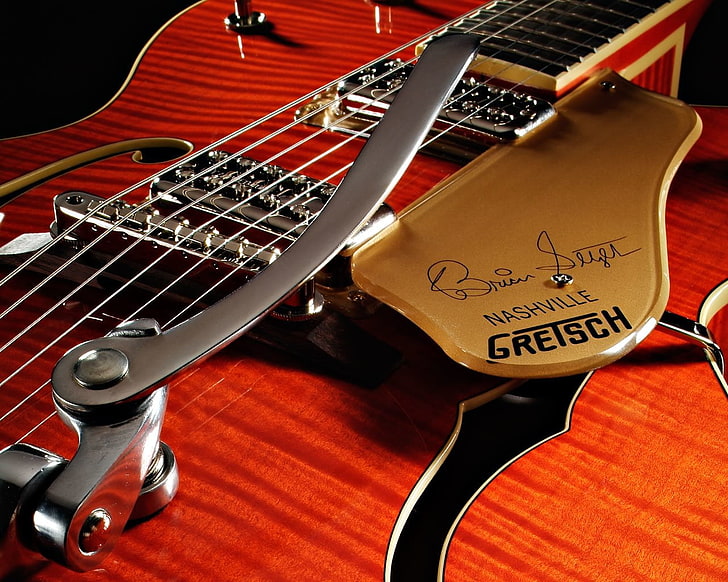 brown Gretsch guitar, Music, Guitar, Gibson, HD wallpaper