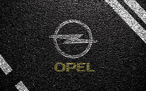 General Motors, Opel, logotipo, Vauxhall, asfalto, HD papel de parede HD wallpaper