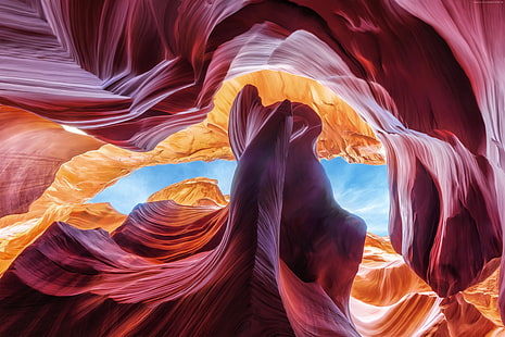 Antelope Canyon, 4K, Estados Unidos, Arizona, Fondo de pantalla HD HD wallpaper
