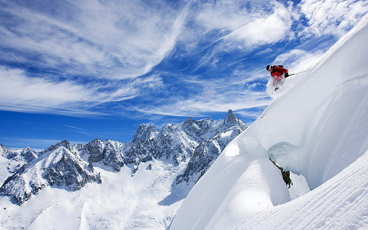 Ski di Prancis, Perancis, ski, Wallpaper HD
