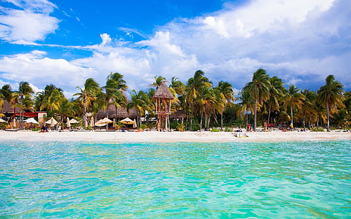 Cancun Beach Meksyk Miasto na półwyspie Jukatan, które graniczy z Morzem Karaibskim Zdjęcie tapety Hd 3840 × 2400, Tapety HD HD wallpaper