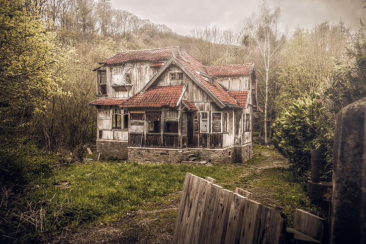 viejo, casa, ruina, Fondo de pantalla HD