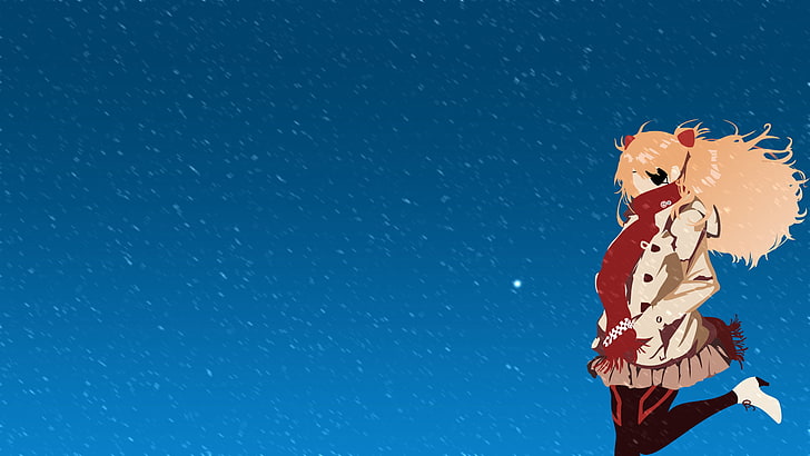 Frau trägt Mantel und roten Schal digitale Tapete, Neon Genesis Evangelion, Asuka Langley Soryu, Winter, blau, Vektor (Zeichen), Anime-Vektoren, Asuka Langley Shikinami, HD-Hintergrundbild