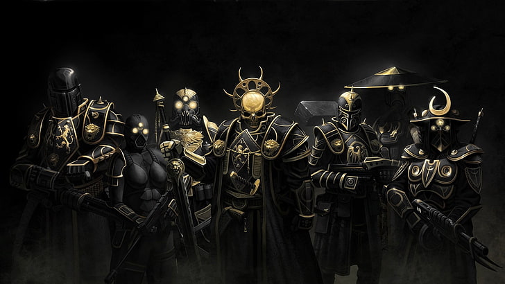 grupp av Samurai modern krigare tapet, E.Y.E: Divine Cybermancy, warrior, cyberpunk, HD tapet