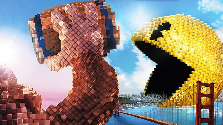 Eşek Kong ve Pac-Man dijital duvar kağıdı, Pac-Man, HD masaüstü duvar kağıdı