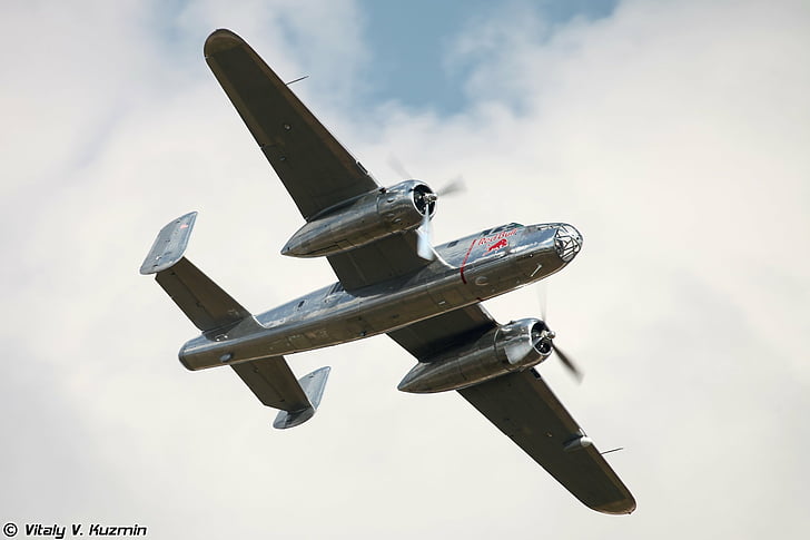 Luft, Stier, B-25, Mitchell, rot, wwii, HD-Hintergrundbild