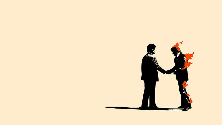 man in black top illustration, Pink Floyd, wish you were here, HD wallpaper