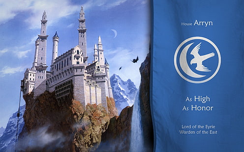 House Arryn Grafiktapete, Game of Thrones, Haus Arryn, The Eyrie, Schloss, HD-Hintergrundbild HD wallpaper