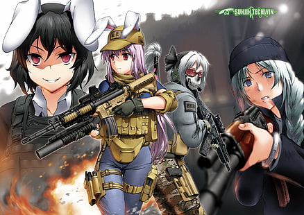 Anime, Touhou, Eirin Yagokoro, Reisen Udongein Inaba, Tewi Inaba, Youmu Konpaku, HD-Hintergrundbild HD wallpaper