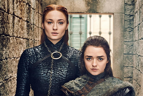 Série de TV, Game of Thrones, Arya Stark, Maisie Williams, Sansa Stark, Sophie Turner, HD papel de parede HD wallpaper