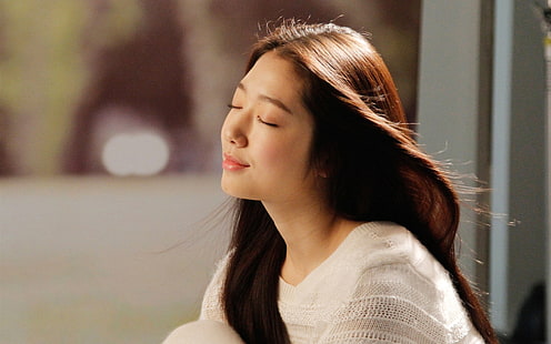 วอลล์เปเปอร์ไวด์สกรีนรูปภาพ Park Shin Hye ที่สวยงามด้านบนสีขาวของผู้หญิง, วอลล์เปเปอร์ HD HD wallpaper