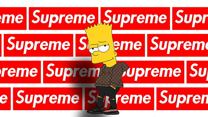 The Simpsons Bart Simpson, Products, Supreme, Bart Simpson, Supreme (Марка), HD тапет