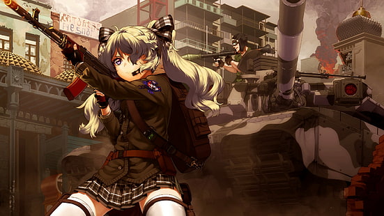 1920x1080 px 47 ak Anime Anime Girls Pistole Militär Original Charaktere Rock Panzerwaffe Anime Hot Anime HD Art, Waffe, Panzer, Pistole, Anime Girls, Militär, 47, Rock, Original Charaktere, 1920x1080 px, ak, HD-Hintergrundbild HD wallpaper