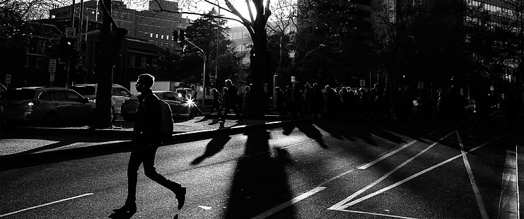 3440x1440 px Melbourne Walking People Mellisa Clarke HD Seni, berjalan, 3440x1440 px, Melbourne, Wallpaper HD HD wallpaper