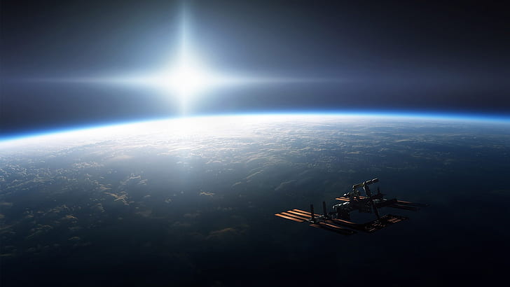 علوم الفضاء الخارجي أرض ناسا كون علم الفلك رواد فضاء محطة الفضاء الدولية skyscapes الفضاء الكواكب عالية الدقة الفن والعلوم والفضاء الخارجي، خلفية HD