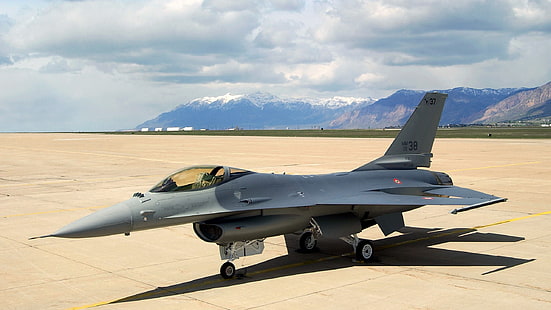 grauer und schwarzer Kampfjet, Luftwaffe, General Dynamics F-16 Fighting Falcon, Italiener, Flugzeuge, Militär, Militärflugzeuge, HD-Hintergrundbild HD wallpaper