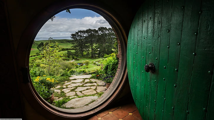 The hobbit bag end the shire the lord of the rings bilbo baggins frodo baggins dom hobbici Śródziemie, Tapety HD