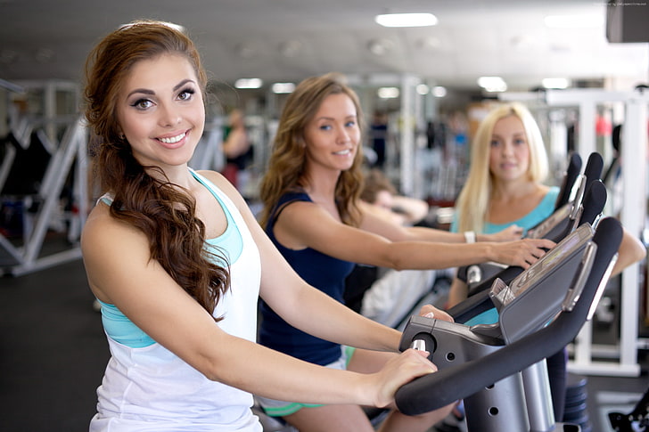 упражнения, спортивная одежда, тренировки, девушка, мотивация, гантели, фитнес, тренажерный зал, HD обои