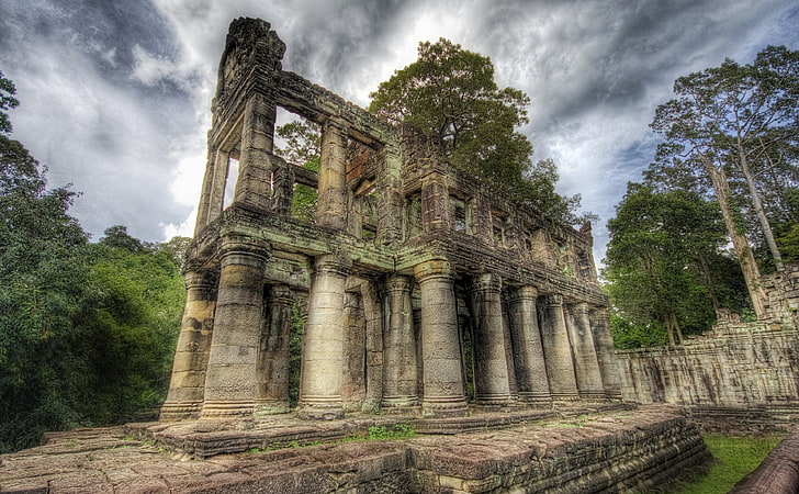 The Ancient Library, gray concrete building, Asia, Cambodia, Great, Travel, Ruins, World, Building, Columns, Forest, Background, Architecture, Amazing, Photography, Stone, Shot, Clouds, Temple, Hidden, Gorgeous, Stones, Picture, Clean, Texture, Library, ancient, Scrolls, Pretty, Awesome, Image, Weird, History, Complex, Magical, angkor wat, Lovely, Reality, stunning, crawling, capture, Fabulous, detail, Superb, Processing, books, Very, Outstanding, Pillars, Interesting, Treatment, Siem Riep, southeast, cambodian, khmer, buddhists, muslim, cham, phnom penh, wilds, combodia, century, fascinating, documents, Trey, supreme, good photo, HD wallpaper