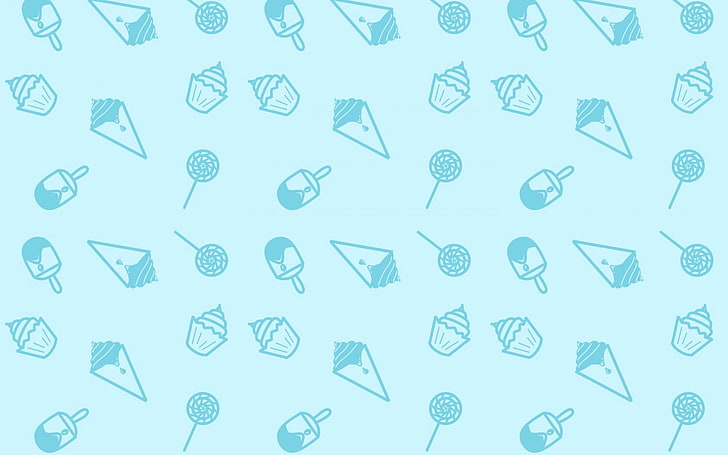 ice cream and cup cake wallpaper, texture, ice cream, drawings, HD wallpaper