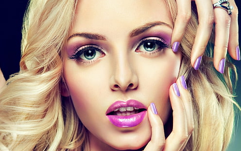 Frauen, Gesicht, Make-up, Blondine, Modell, Ringe, HD-Hintergrundbild HD wallpaper