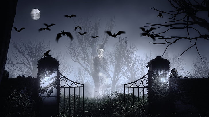 Happy Halloween from our haunted graveyard-2016 Bi.., HD wallpaper