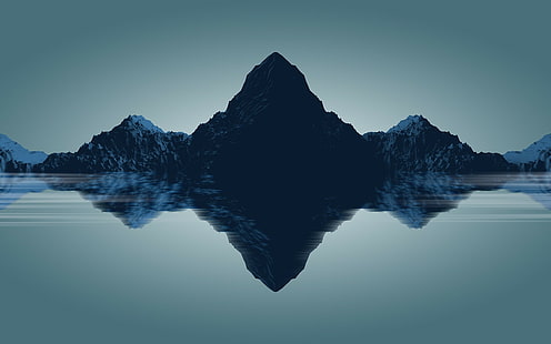 catena montuosa fotografia riflettente, paesaggio, montagne, acqua, Sfondo HD HD wallpaper
