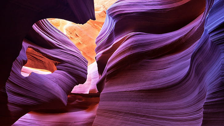 Antelope Canyon, natureza, roxo, rocha, HD papel de parede