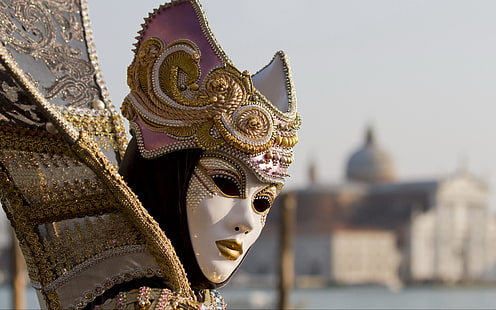 仮面、仮面舞踏会、ヴェネツィア、 HDデスクトップの壁紙 HD wallpaper