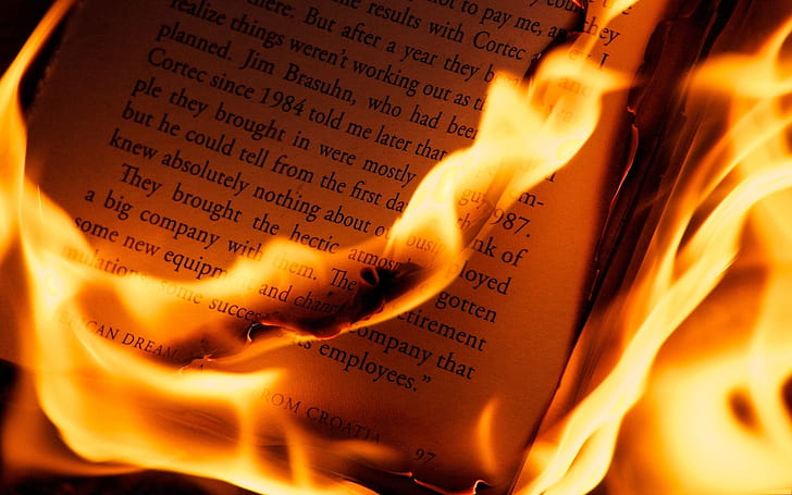 Изгаряне на книги, Изгаряне, Книга, HD тапет