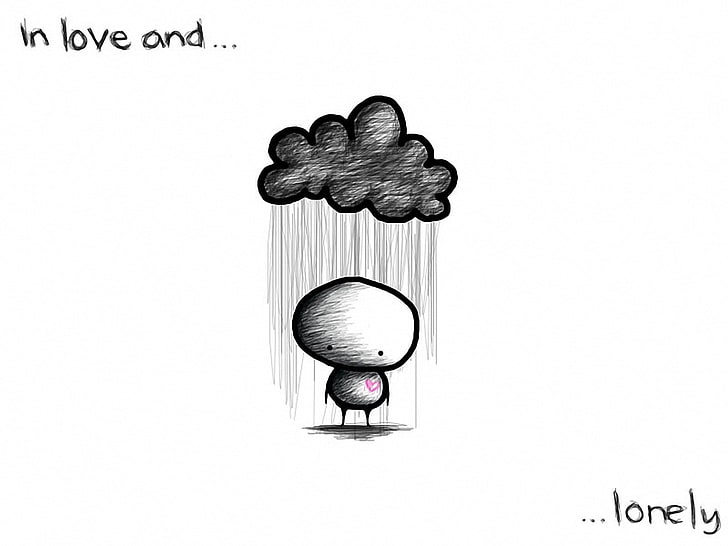 Cartoon, love, mood, rain, romance, Sad, sorrow, storm, HD wallpaper |  Wallpaperbetter