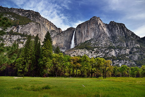 gröna höga träd på grönt gräsfält bredvid grå berg under blå och vit molnig himmel, Yosemite National Park, Yosemite National Park, Visa, Cook, äng, Yosemite Falls, Peaks, Sierra Nevada, Yosemite National Park, Grönt gräs, Nästa, Grå , berg, vit, molnigt, himmel, Nikon D800E, North, Day 6, Trip, Paso Robles, Photoshop, Edited, Capture, NX2, Color, Pro, Pacific Ranges, Central, Yosemite Valley, Outside, Trees, Hillside, Blue Skies Moln, Gräsbevuxen, Berg, Avstånd, Evergreens, Landskap, Natur, Övre, Yosemite Fall, Vattenfall, Bergssidan, Kanfas, Portfölj, Punkt, Indian Canyon Kalifornien, USA, scenics, utomhus, sommar, HD tapet HD wallpaper