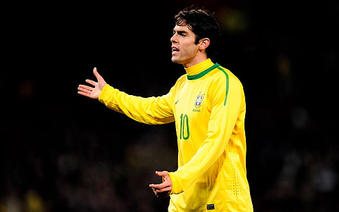 fútbol, ​​Brasil, jugador, equipo, Ricardo Kaka, Fondo de pantalla HD HD wallpaper
