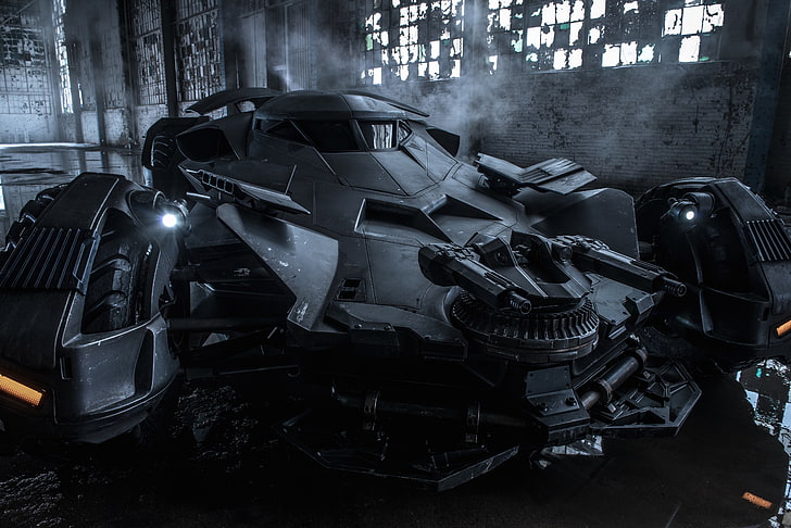 schwarzes Batmobil, Batman, Batman gegen Superman: Dawn of Justice, Batmobil, Filme, HD-Hintergrundbild
