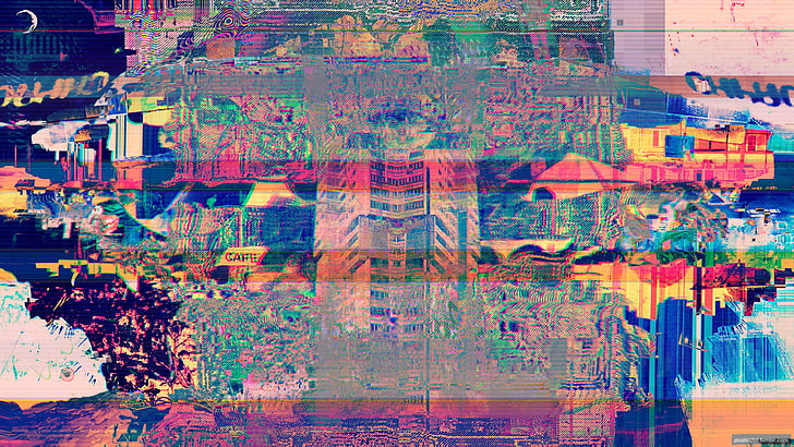 sztuka glitch, abstrakcja, mrok, LSD, Tapety HD