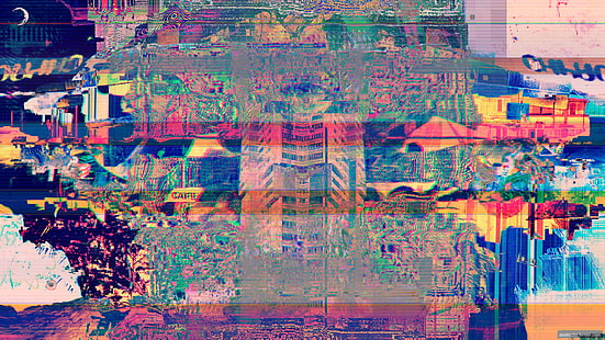 glitch art, abstrakt, mörk, LSD, HD tapet HD wallpaper