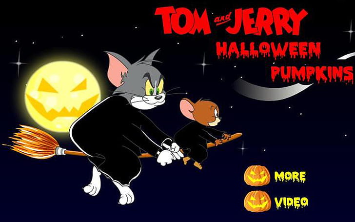 Tom And Jerry Halloween Pumpkins Cartoon Games Wallpaper Hd 1920×1200, HD wallpaper