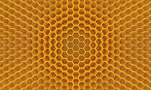 digitale Tapete der orange Bienenwabe, Zelle, Abstraktion, Beschaffenheit, optische Täuschung, HD-Hintergrundbild HD wallpaper
