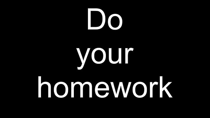 ทำการบ้านของคุณซ้อนทับข้อความบนพื้นหลังสีดำอารมณ์ขันตัวอักษร, วอลล์เปเปอร์ HD