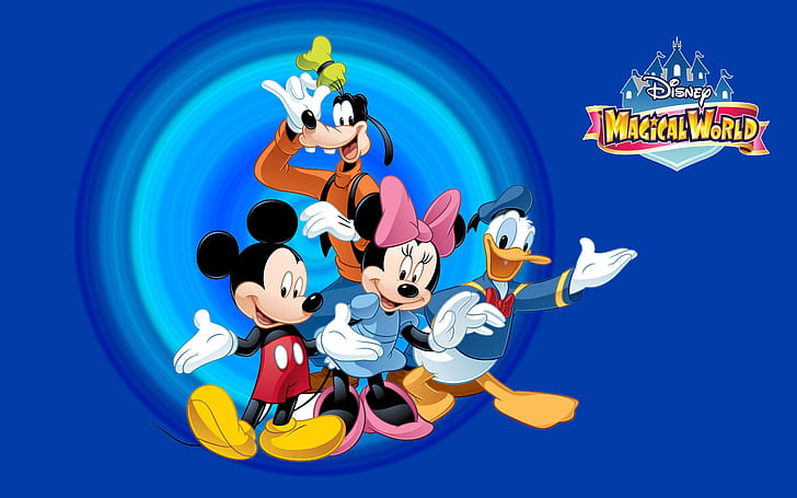 디즈니 Magical World Mickey Mouse Cartoon Hd Wallpaper 1920 × 1200, HD 배경 화면